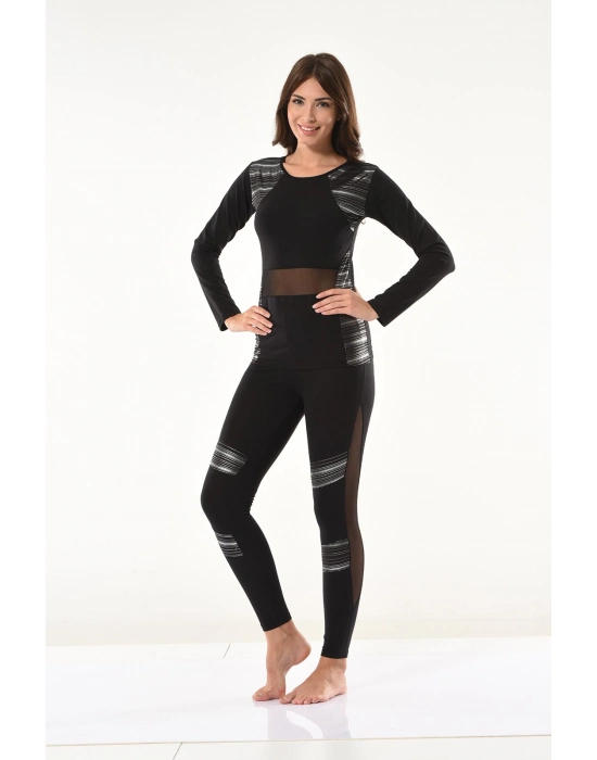 Beruflic Tül Detaylı Modelli Tayt Takımı 1132