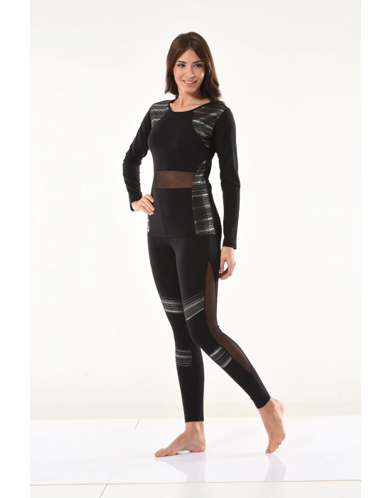 Beruflic Tül Detaylı Modelli Tayt Takımı 1132