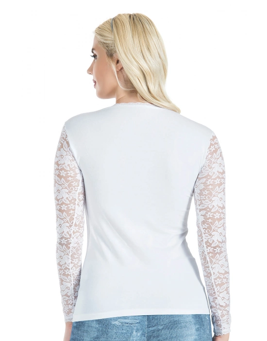 Beruflic Uzun Kol Dantelli Kadın Tişört 243