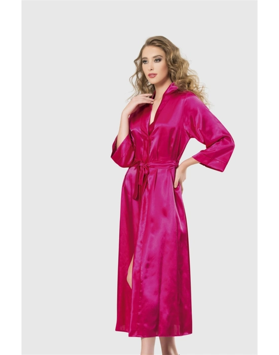 Beruflic  Vişne Uzun Saten Sabahlık