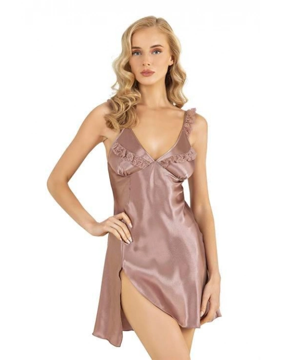 Beruflic Vizon Kısa Saten Gecelik 8237