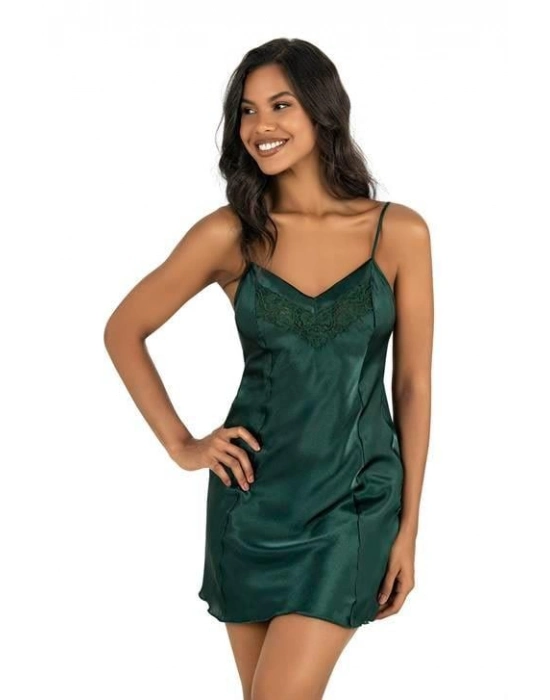 Beruflic Yeşil Kısa Saten Gecelik 8231