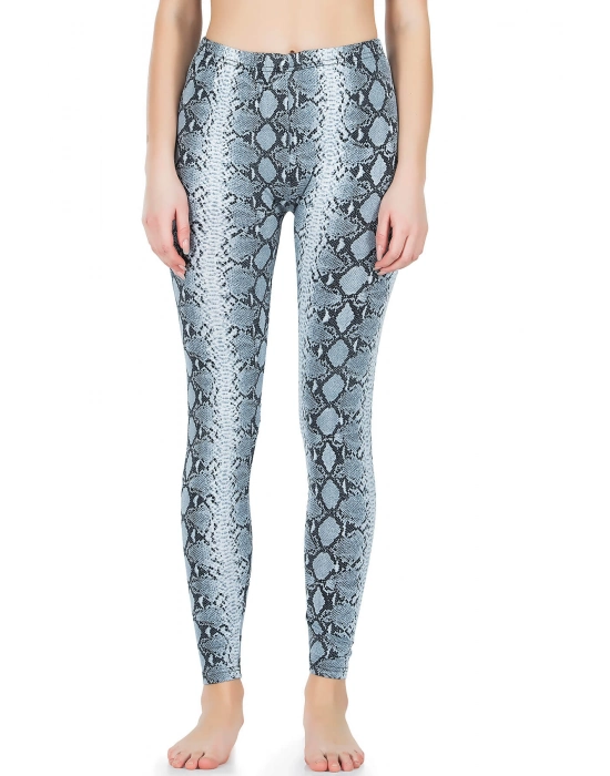 Beruflic Yılan Derisi Görünümlü Uzun Kadın Tayt 444