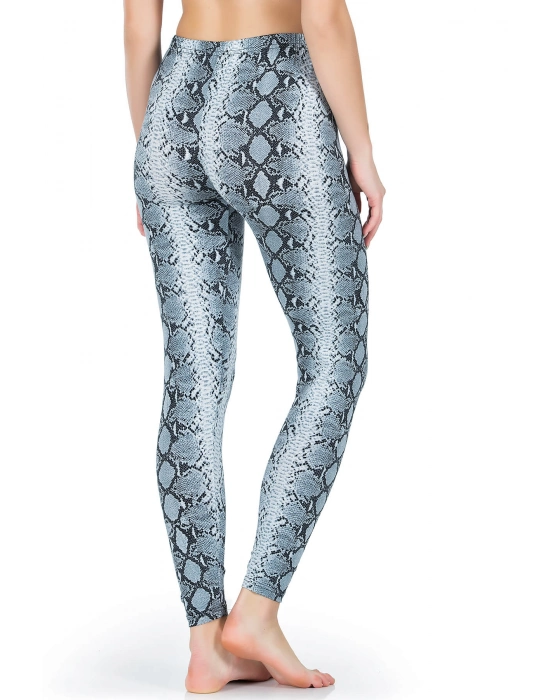 Beruflic Yılan Derisi Görünümlü Uzun Kadın Tayt 444