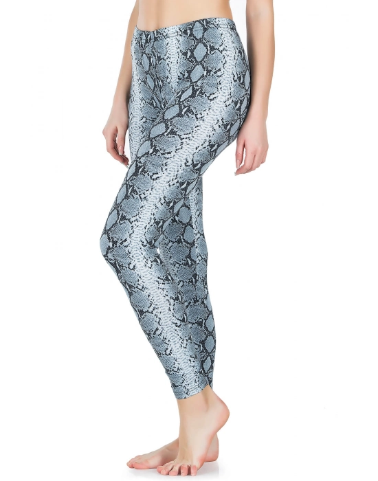 Beruflic Yılan Derisi Görünümlü Uzun Kadın Tayt 444