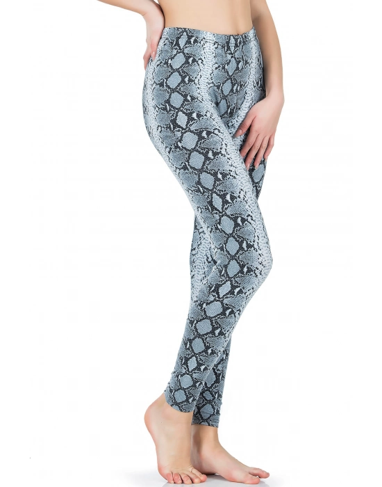 Beruflic Yılan Derisi Görünümlü Uzun Kadın Tayt 444