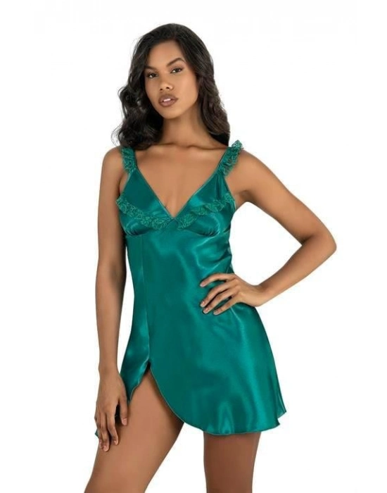 Beruflic Zümrüt Kısa Saten Gecelik 8237