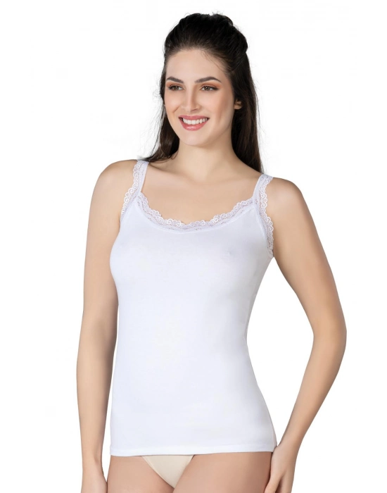 Beyaz Mı Emay 1411 Modal Cotton Dantelli Atlet