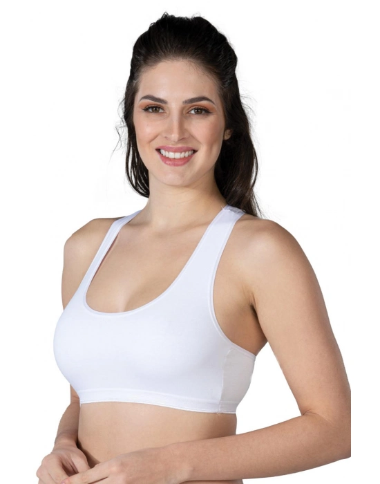 Beyaz Mı Emay 1424 Modal Cotton Sporcu Büstiyer