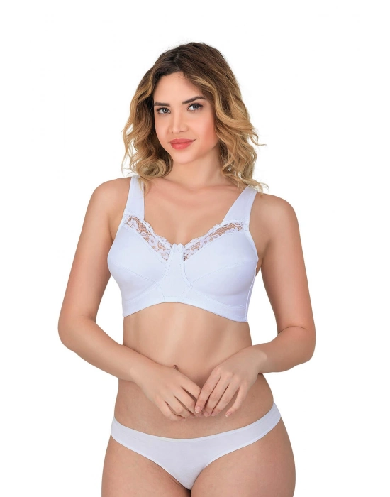 Beyaz Mı Emay 181 B Dantelli Toparlayıcı Cotton Sütyen