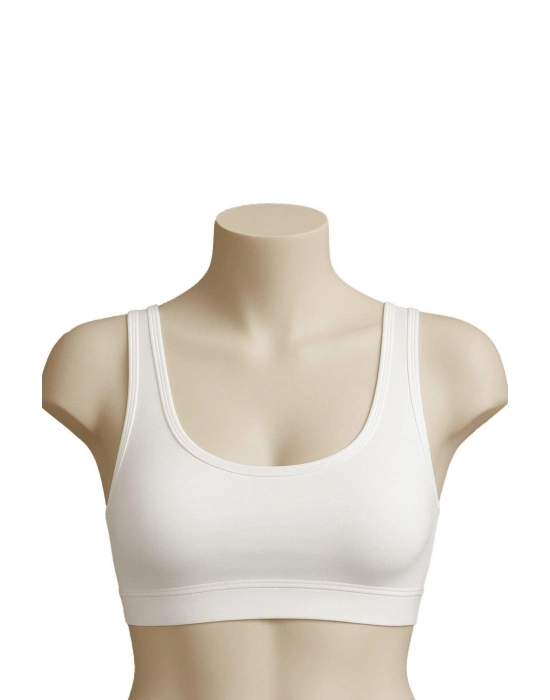Beyaz Mı Emay 1816 6'lı Pedli Kalın Askılı Alıştırma Sütyeni