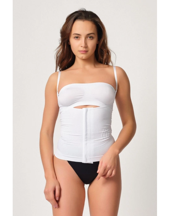 Beyaz Mı Emay 2030 Agraflı Göğsü Açık Atlet Korse