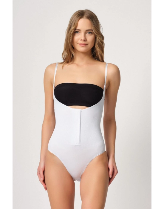 Beyaz Mı Emay 2043 Göğsü Açık Agraflı Body Korse