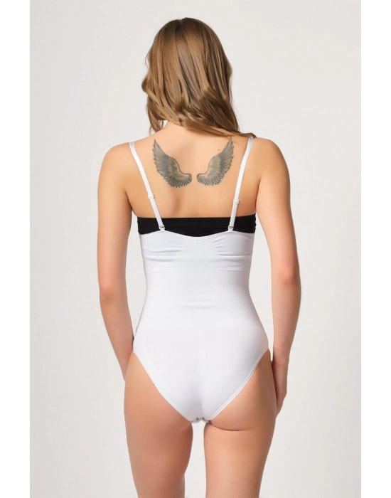 Beyaz Mı Emay 2043 Göğsü Açık Agraflı Body Korse