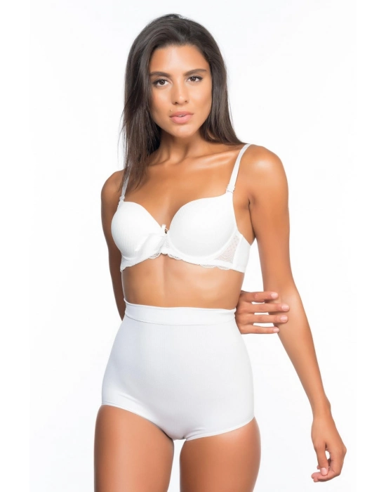Beyaz Mı Emay 2057 Yüksek Bel Masajlı Slip Korse