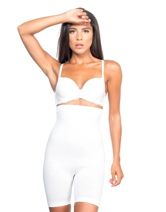 Beyaz Mı Emay 2077 Yüksek Bel Desenli Paçalı Korse