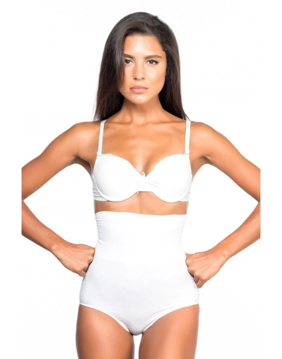 Beyaz Mı Emay 2079 Yüksek Bel Desenli Double Slip Korse