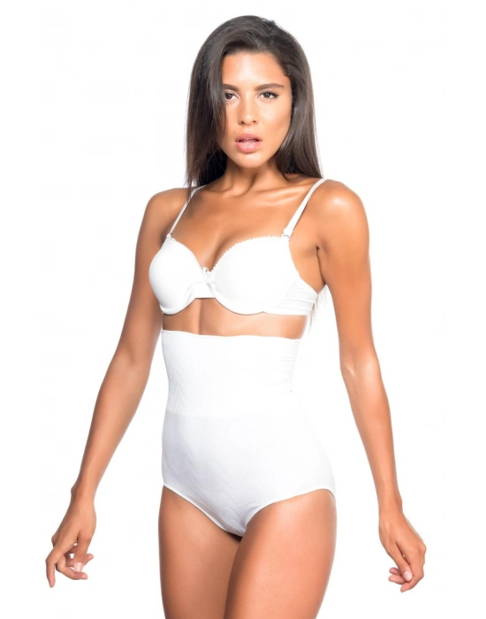 Beyaz Mı Emay 2079 Yüksek Bel Desenli Double Slip Korse