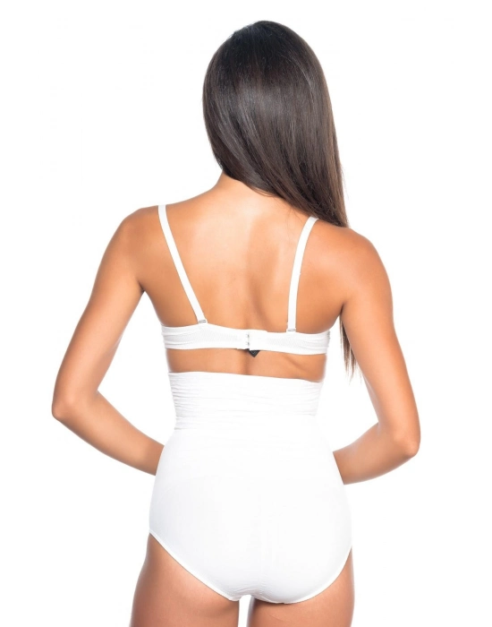 Beyaz Mı Emay 2079 Yüksek Bel Desenli Double Slip Korse