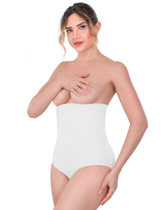 Beyaz Mı Emay 2080 Yüksek Bel Çıtçıtlı Slip Korse