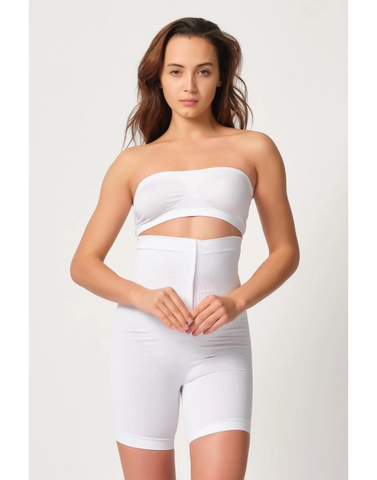 Beyaz Mı Emay 2087 Önden Agraflı Paçalı Korse