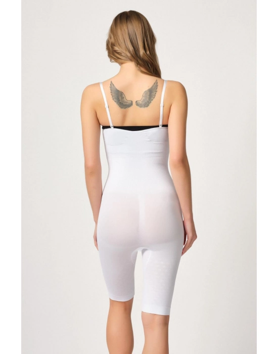 Beyaz Mı Emay 2093 Ön Agraflı Göğsü Açık Paçalı Boy Korse