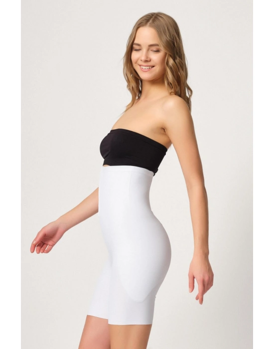 Beyaz Mı Emay 2832 Yüksek Bel Balen Destekli Agraflı Lazer Korse