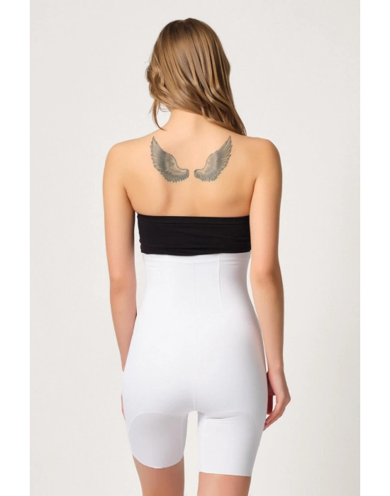 Beyaz Mı Emay 2832 Yüksek Bel Balen Destekli Agraflı Lazer Korse
