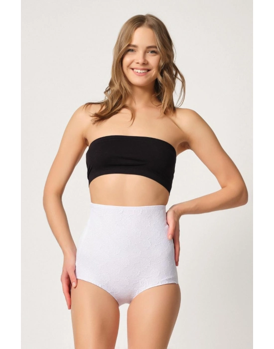 Beyaz Mı Emay 2842 Lazer Dantelli Slip Korse