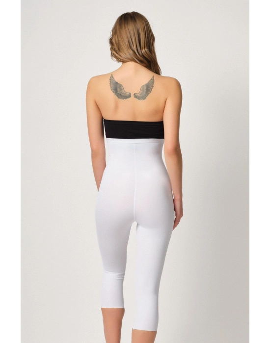 Beyaz Mı Emay 2868 Fermuarlı Kapri Tayt Lazer Korse