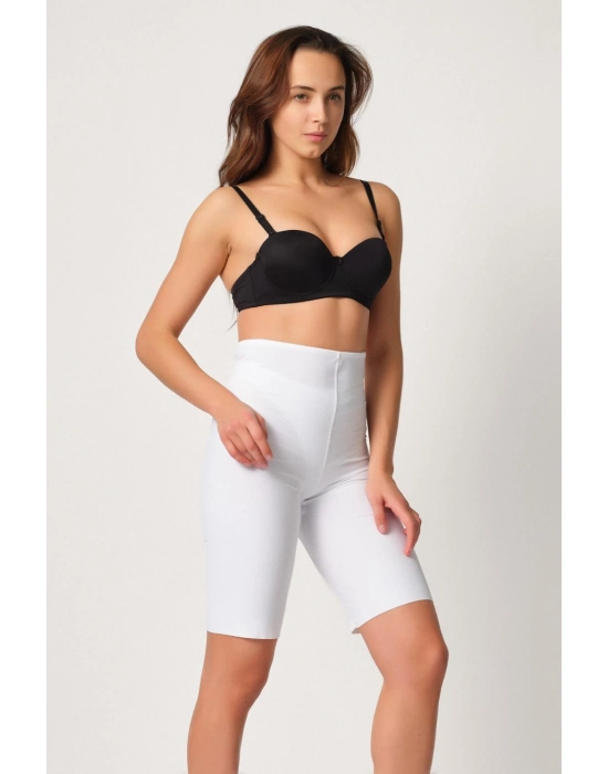 Beyaz Mı Emay 2923 Yüksek Bel Karyokalı Paçalı Lazer Korse