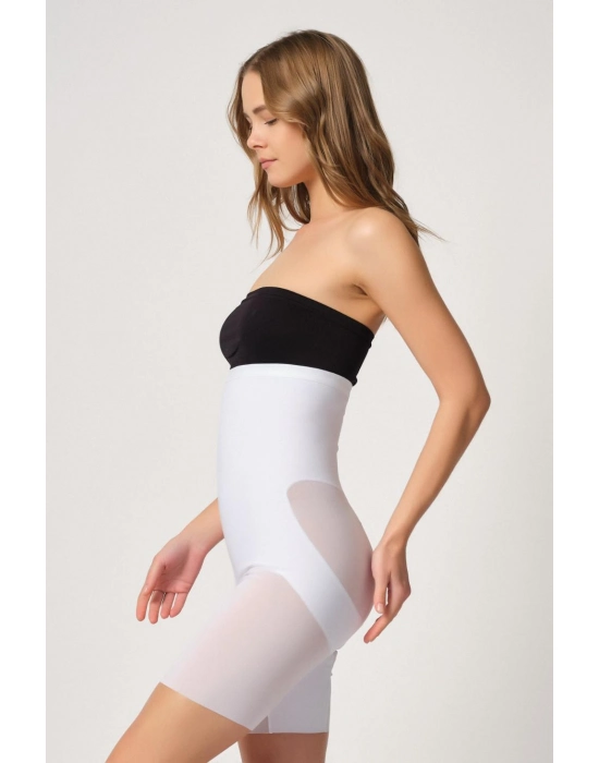 Beyaz Mı Emay 2929 Double Tül Paçalı Lazer Korse