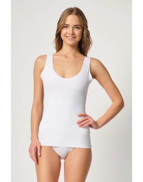 Beyaz Mı Emay 2938 Sırtı Tül Karyokalı Destekli Atlet Korse