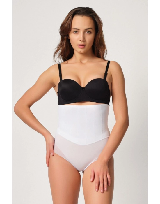 Beyaz Mı Emay 2945 Tül Karyokalı Slip Lazer Korse