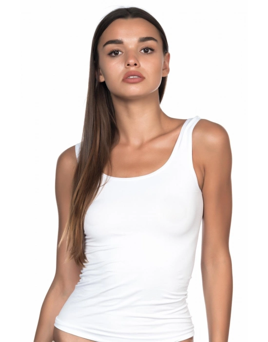 Beyaz Mı Emay 5002 Soft Kalın Askılı Uzun Atlet