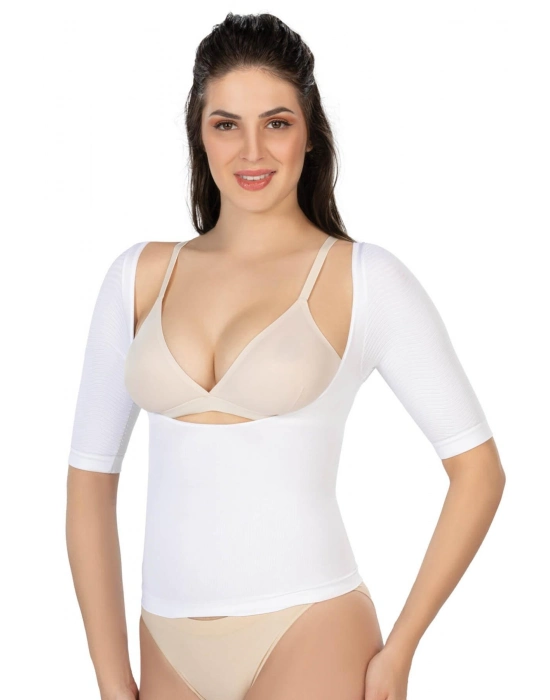 Beyaz Mı Emay 5014 Göğsü Açık Yarım Kollu Korse