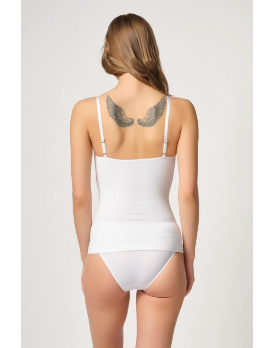 Beyaz Mı Emay 5038 İp Askılı Fantazi Atlet Korse