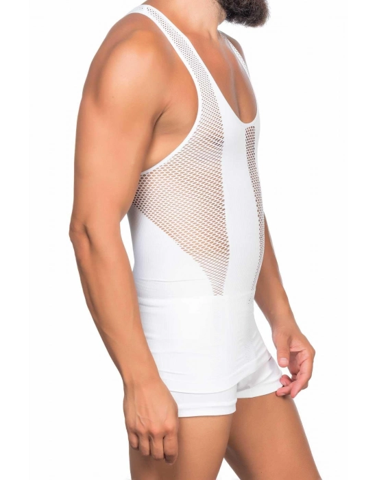 Beyaz Mı Emay E1009 Fileli Erkek Korse Atlet