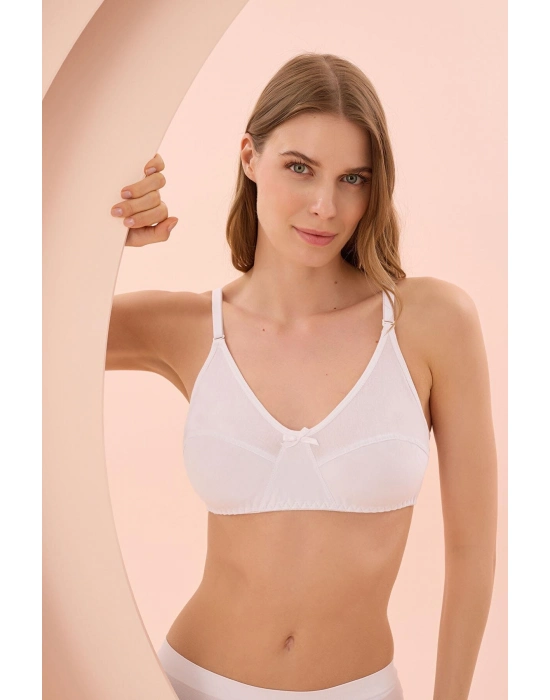 Beyaz Penye Minimizer Toparlayıcı Sütyen