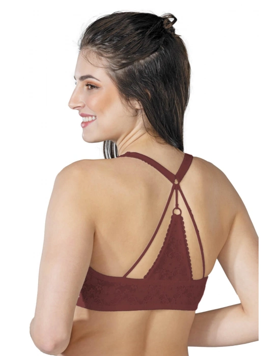 Bordo Mı Emay 187 C Önden Açılır Balenli Sporcu Sütyen