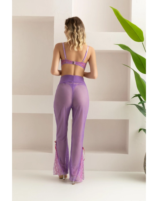 Bralet, Pantolon, String Takım Lila (32106)