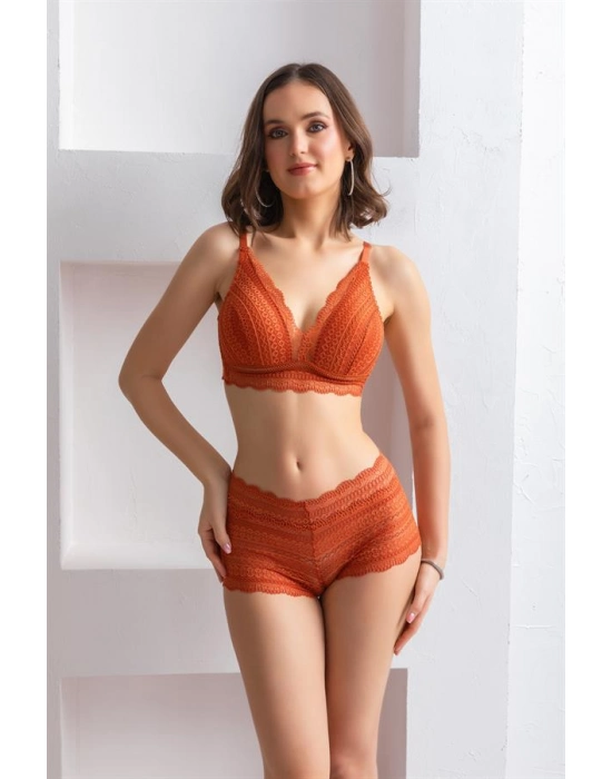 Bralet Sütyen Boxer Takım Kiremit (brf31813)