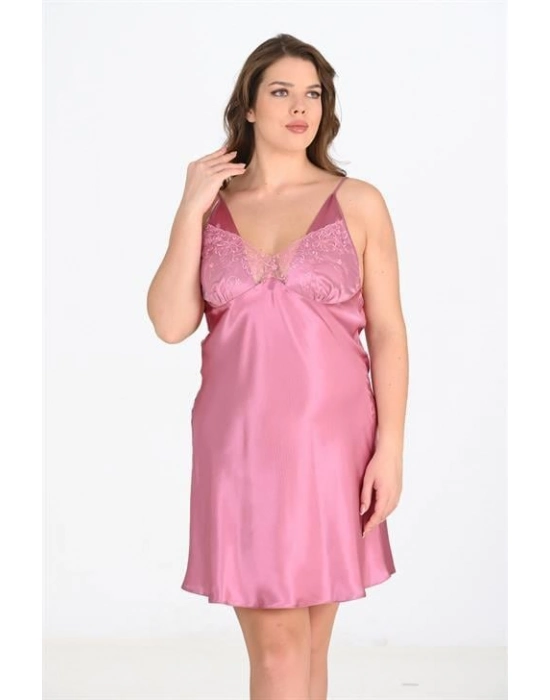 Büyük Beden 2li Gülkurusu Sabahlık Takımı Bigsize 6204