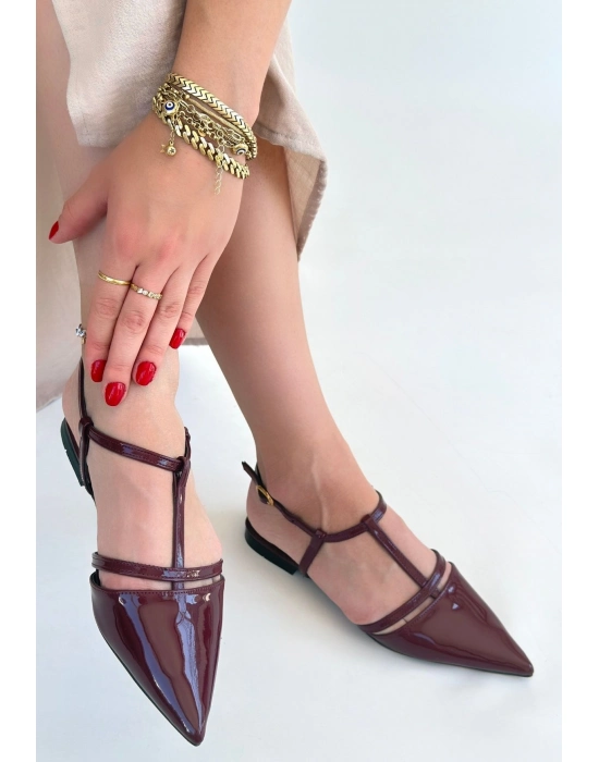 Canca Bordo Rugan Babet Ayakkabı - Bamido