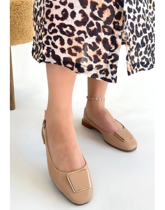 Canka Nude Cilt Babet Ayakkabı - Bamido