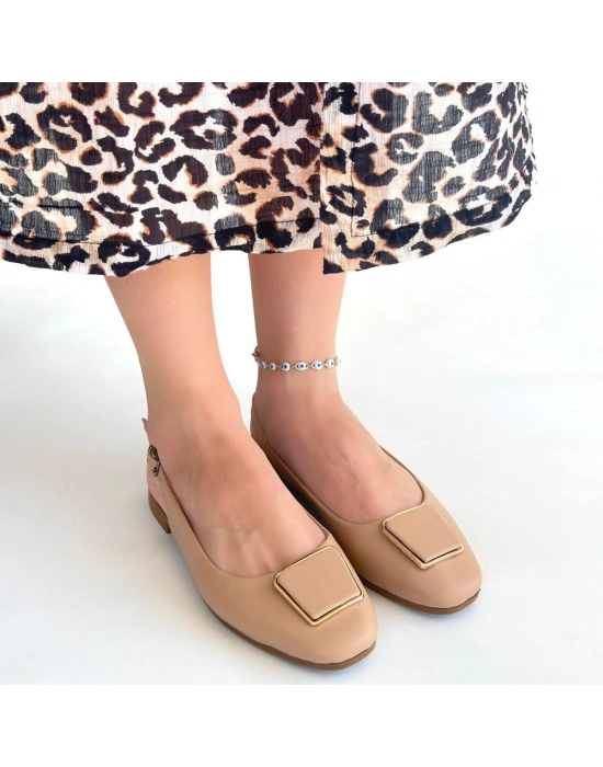 Canka Nude Cilt Babet Ayakkabı - Bamido