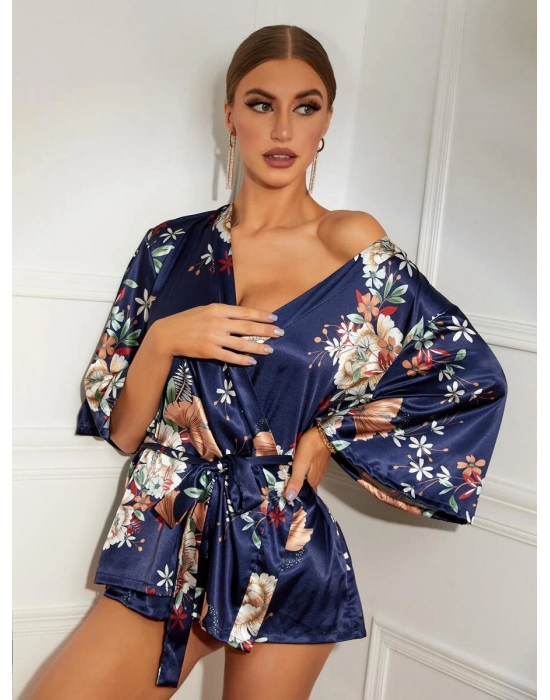 Çiçek Desenli Sabahlık 8330