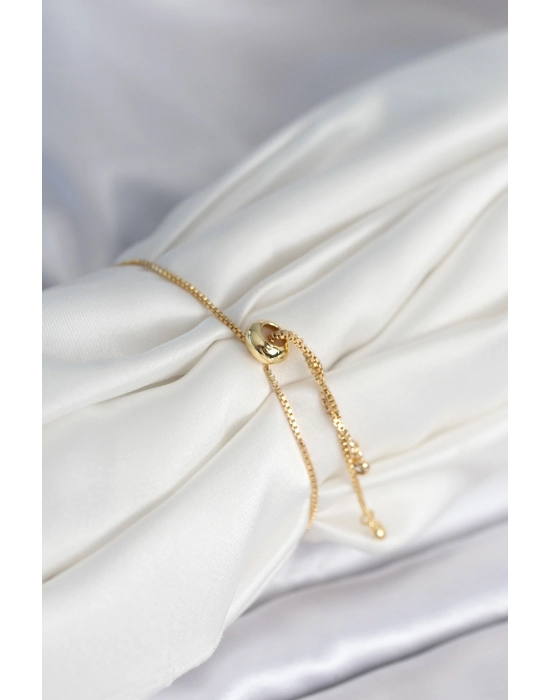 Çiçek Model Asansörlü Gold Renk Kadın Bileklik - Bamido