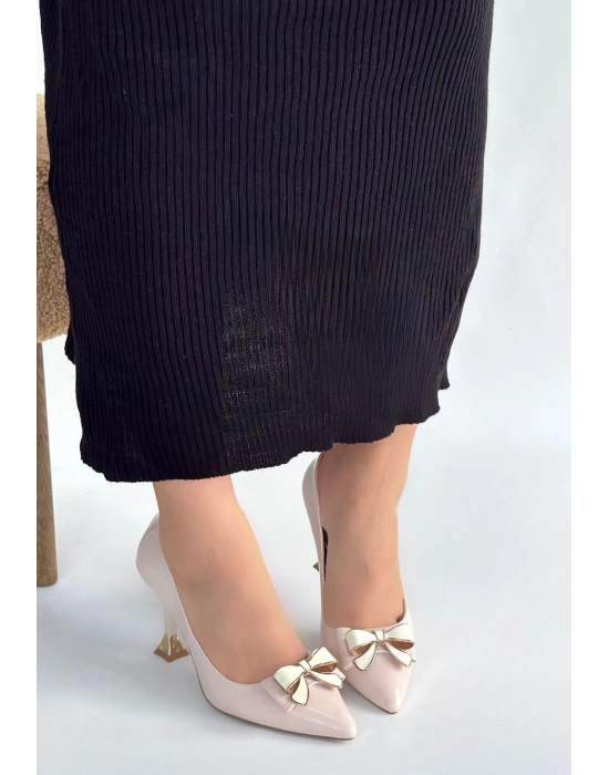 Coby Bej Rugan Topuklu Ayakkabı - Bamido