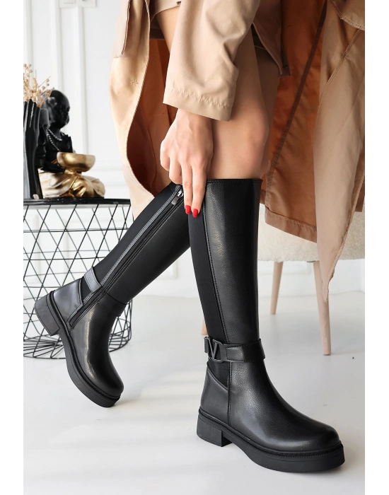 Diona Siyah Cilt Çizme - Bamido